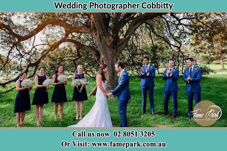 Photo of the Groom and the Bride with the entourage Cobbitty NSW 2570