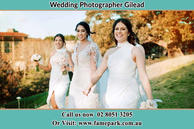 Photo of the Bride and the bridesmaids walking Gilead NSW 2560