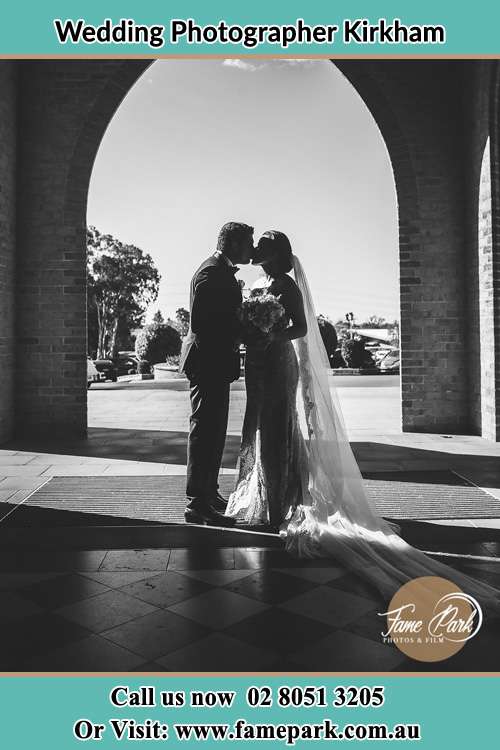 Photo of the Groom and the Bride kissing Kirkham NSW 2570