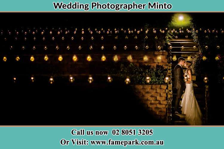 Photo of the Groom and the Bride kissing Minto NSW 2566